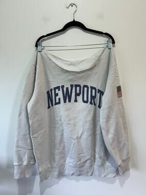 Brandy Melville "Newport" sweatshirt size S wide neck oversized off shoulder fla